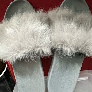UGG Royale Women's Silver Faux Fur Slippers